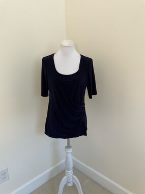 American City Wear Navy Short-Sleeve Women's Top